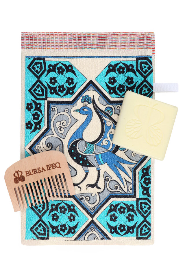 Tavuskuşu Desen Hediyelik Hamam Seti - 3