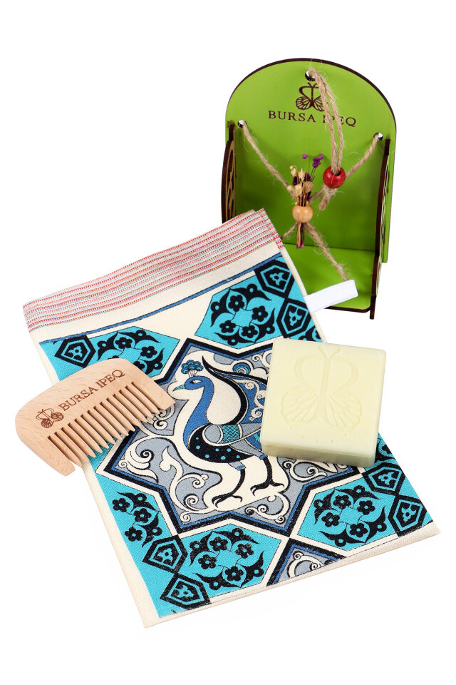 Tavuskuşu Desen Hediyelik Hamam Seti - 2