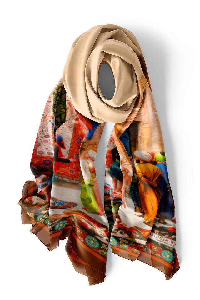 Tile Carpet Merchants Silk Painting Foulard - 4