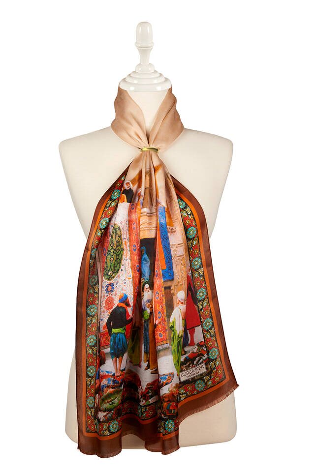 Tile Carpet Merchants Silk Painting Foulard 