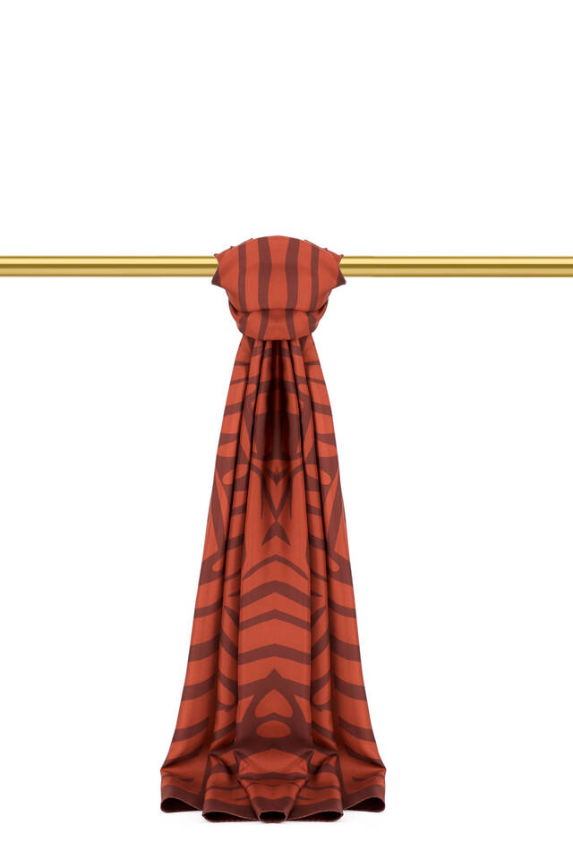 Tile Crop Pattern Twill Silk Scarf 