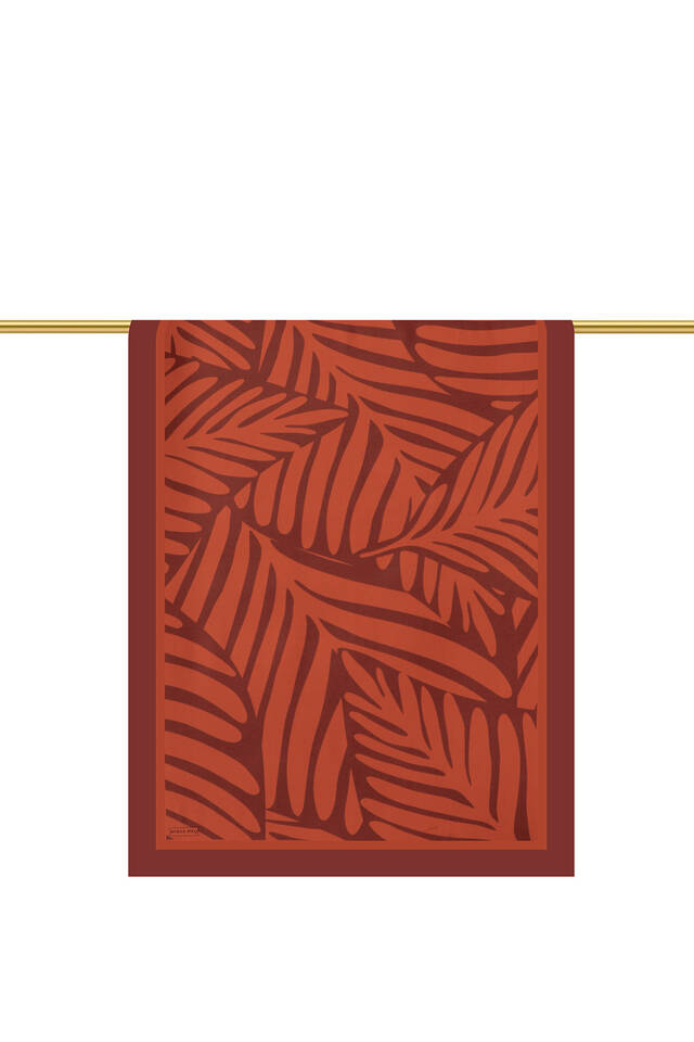 Tile Crop Pattern Twill Silk Scarf - 3