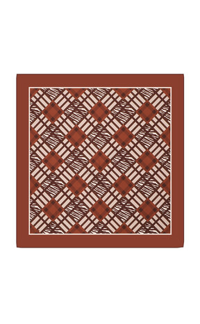 Tile Pattern Twill Silk Square Scarf 