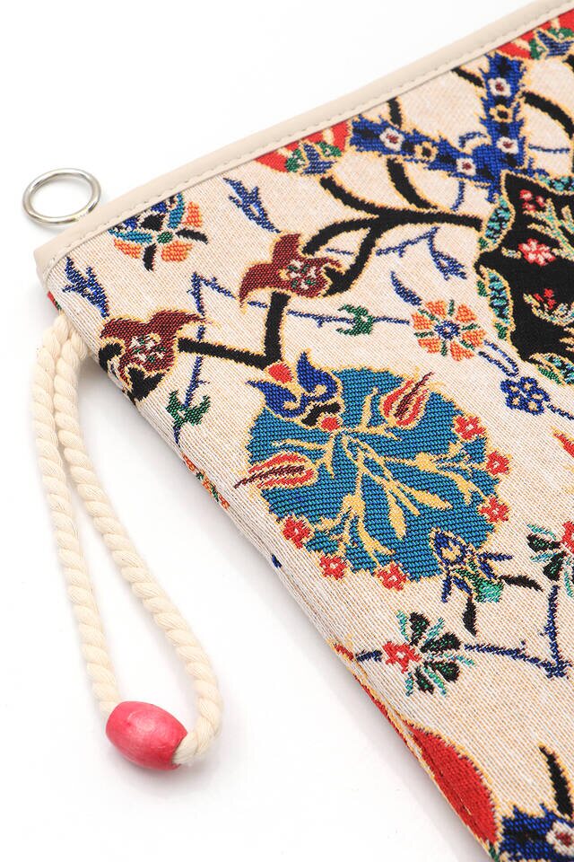 Tile Tulip Pattern Tapestry Handbag - 2