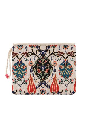Tile Tulip Pattern Tapestry Handbag 
