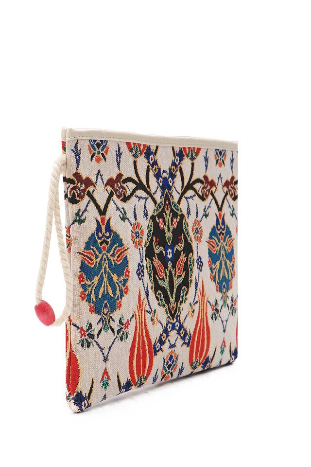 Tile Tulip Pattern Tapestry Handbag - 3