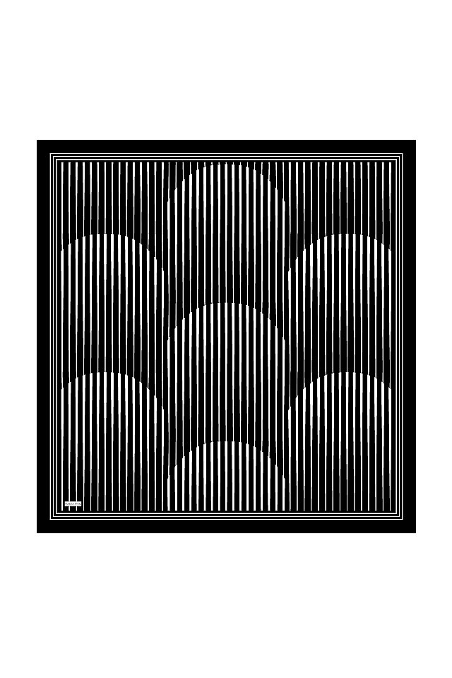 Black Dila Pattern Sura Silk Scarf 