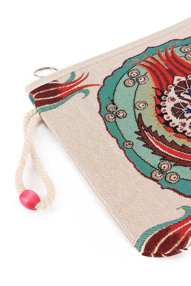 Tulip Carnation Pattern Tapestry Clutch Bag - 2