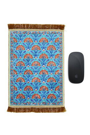 Turkuaz Dekoratif Küçük Halı Mousepad 