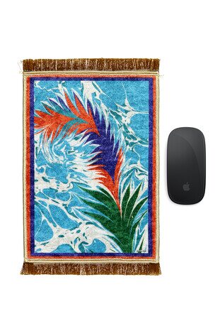Turquoise Decorative Small Carpet Mousepad 