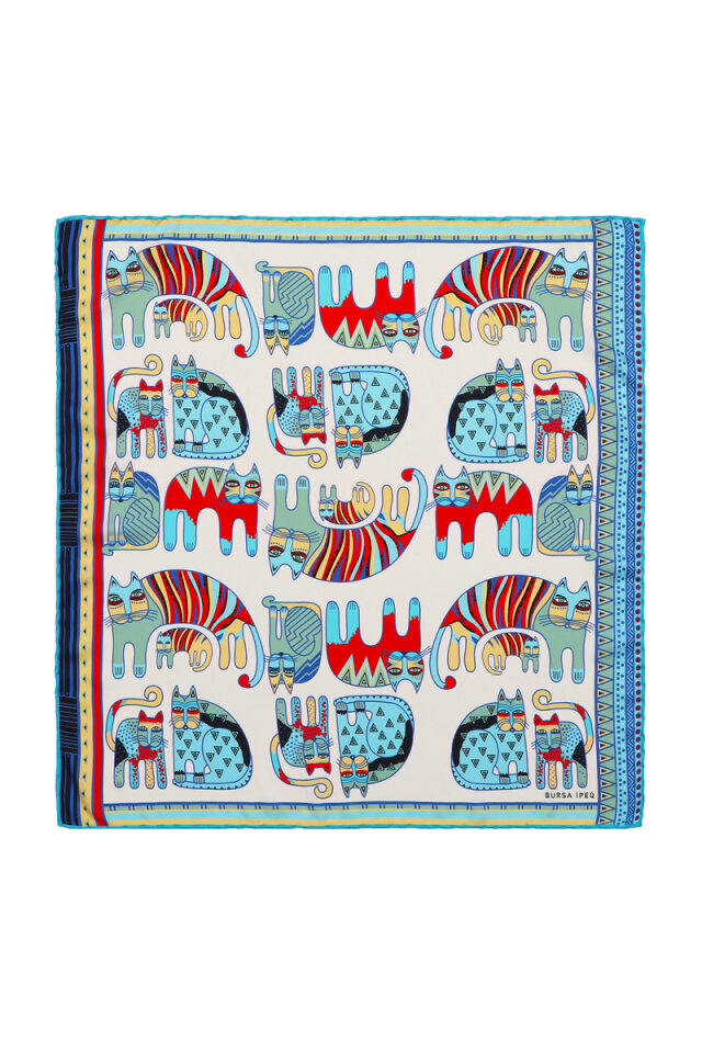 Turquoise Mint Patterned Silky Pocket Square 