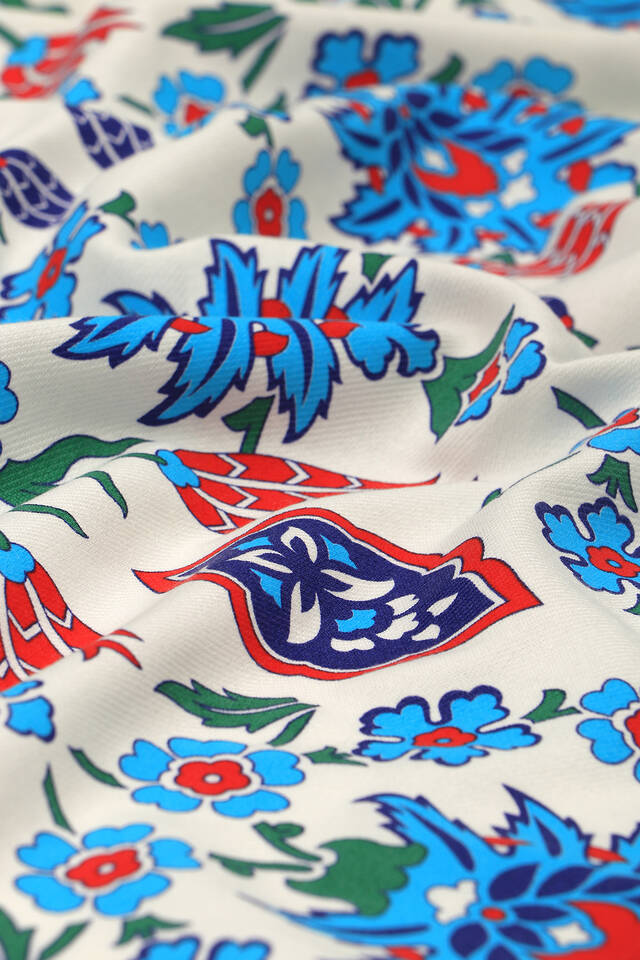 Turquoise Red Printed Carnation Pattern Loincloth - 4