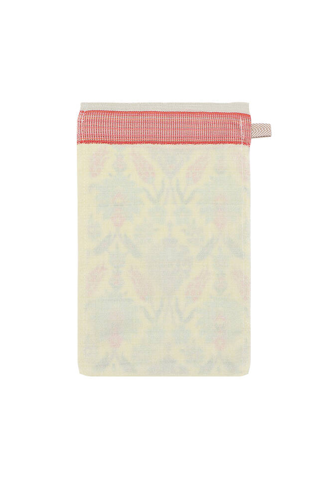 Turquoise Red Printed Carnation Pattern Pouch - 2