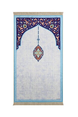 Turquoise Velvet Carpet Prayer Rug 