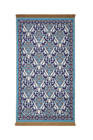 Turquoise Velvet Carpet Prayer Rug 