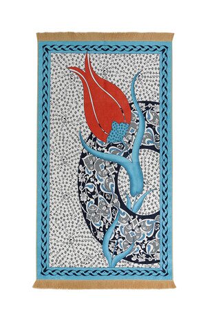 Turquoise Velvet Carpet Prayer Rug 
