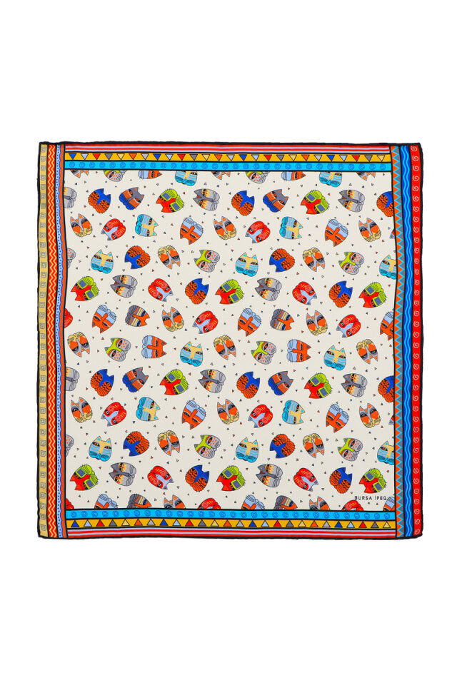 Turquoise Yellow Patterned Silky Pocket Square - 1