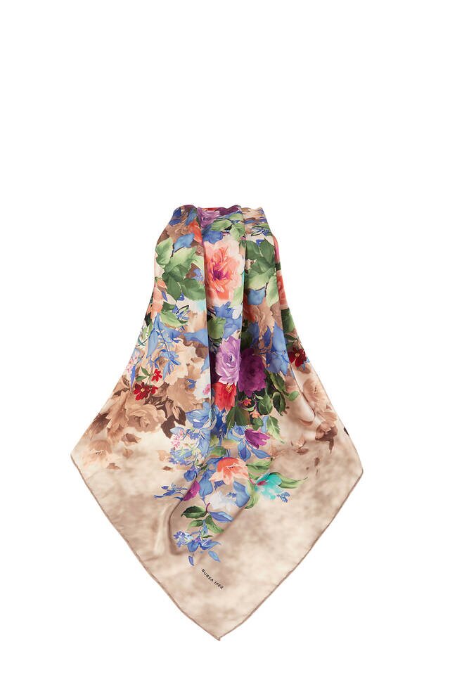 Vizon Buket Desen İpeksi Eşarp - 3