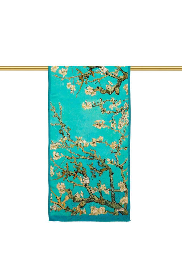 Water Green Almond Blossom Silk Foulard - 3