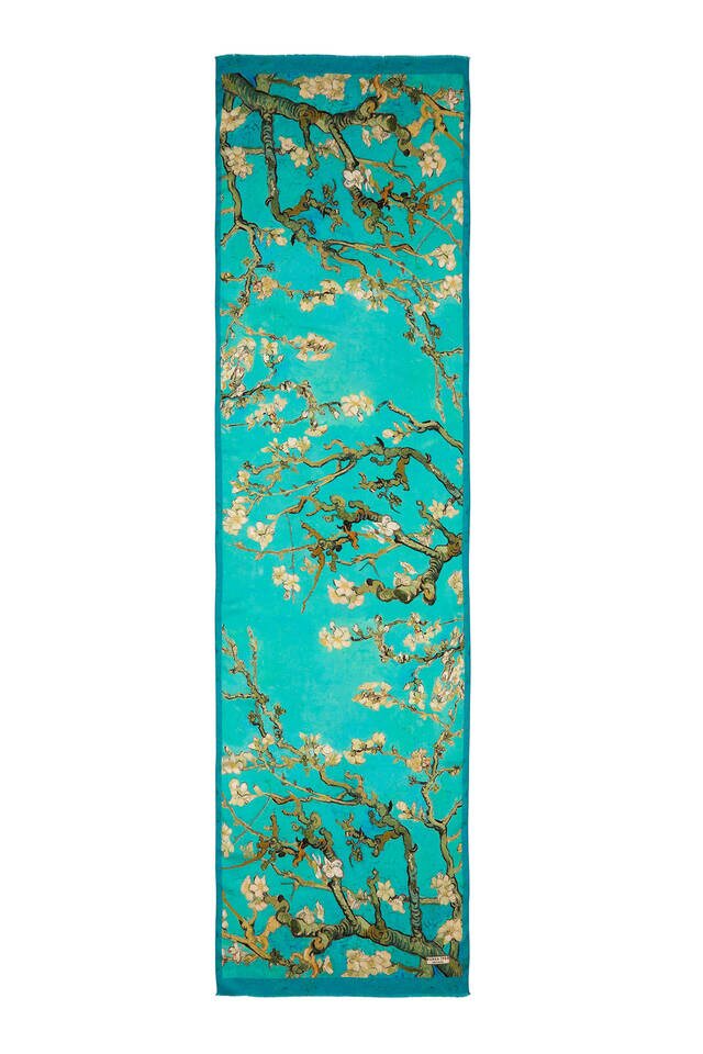 Water Green Almond Blossom Silk Foulard - 5