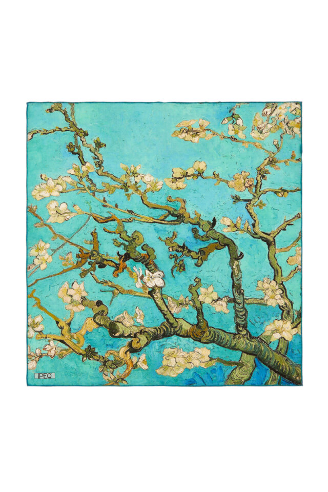 Water Green Almond Blossom Silk Pocket Square 