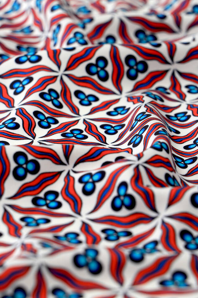 Water Green Çintemani Pattern Silky Pocket Square - 3