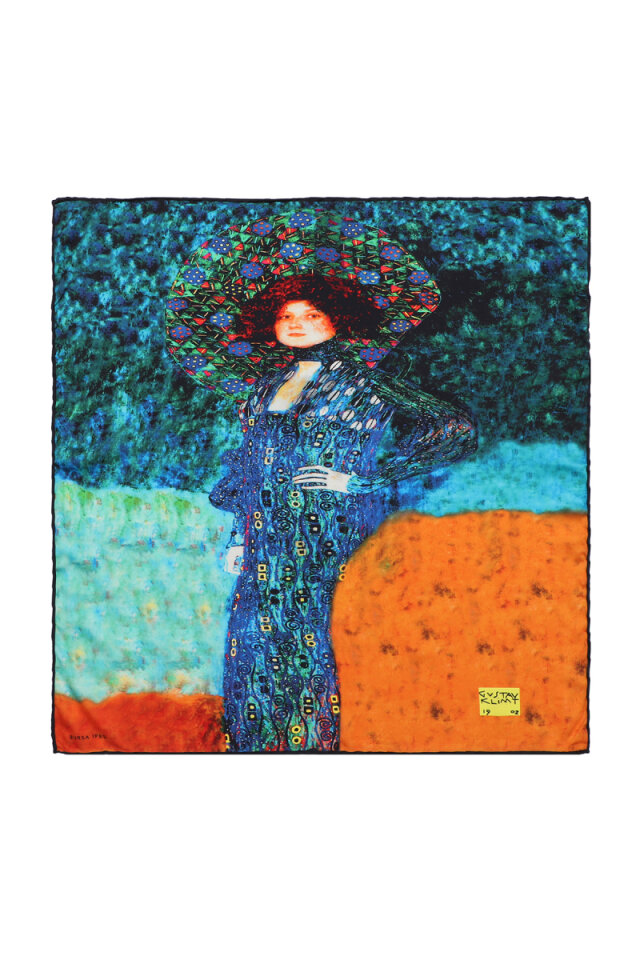 Water Green Emile Flöge Silky Pocket Square - 1