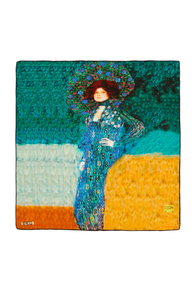 Water Green Emile Floral Pattern Silk Pocket Square 