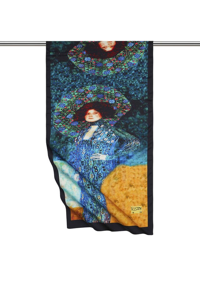 Water Green Emile Floral Silky Foulard 