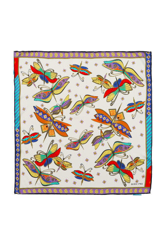Water Green Purple Patterned Silky Pocket Square 