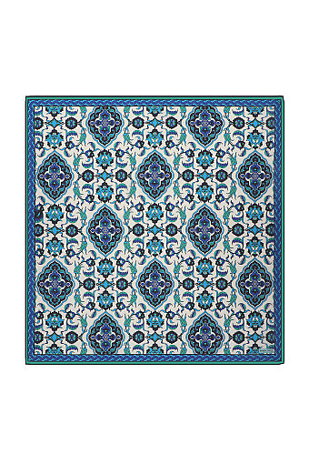 Water Green Tile Pattern Soft Square Scarf 
