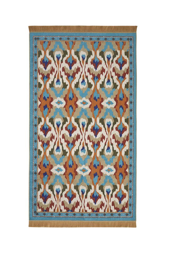 Water Green Velvet Carpet Prayer Rug - Bursa İpek