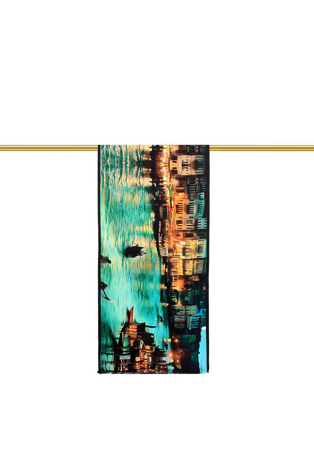 Water Green Venice Silk Painting Foulard - 3