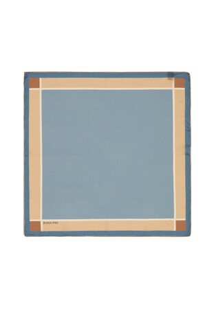 Water Green Wide Border Plain Silk Pocket Square 