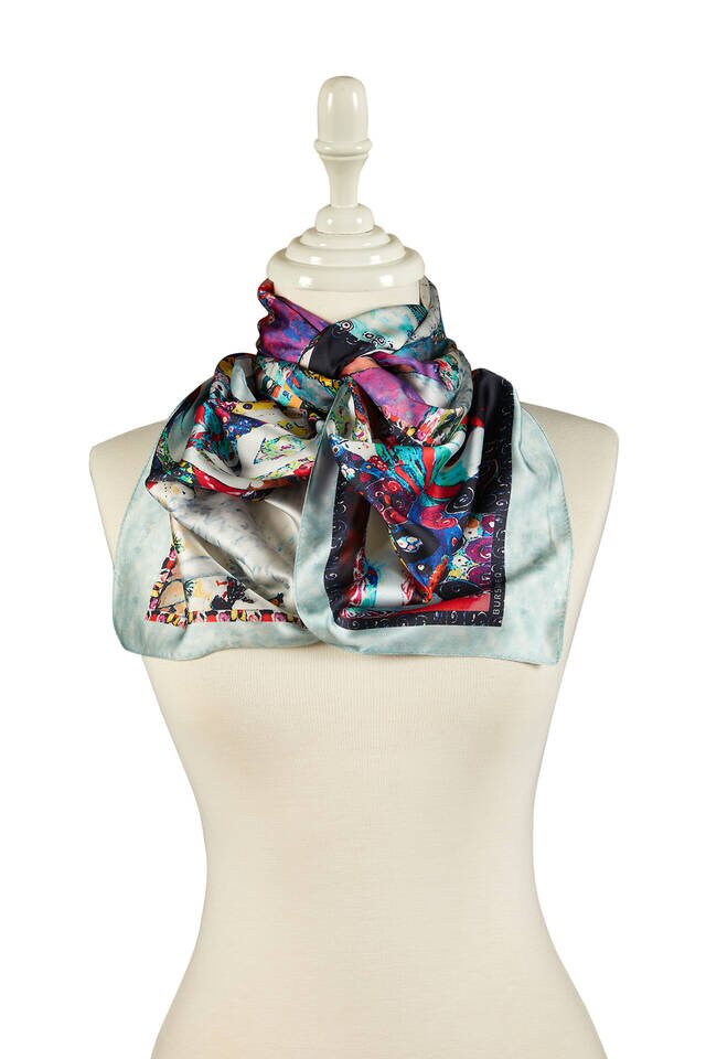 Water Green Women Silky Foulard - 2