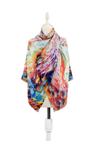 White Angel Pattern Winter Shawl 