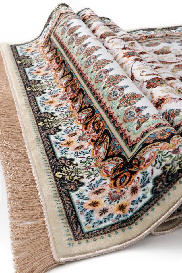 White Bamboo Carpet Prayer Rug - 3