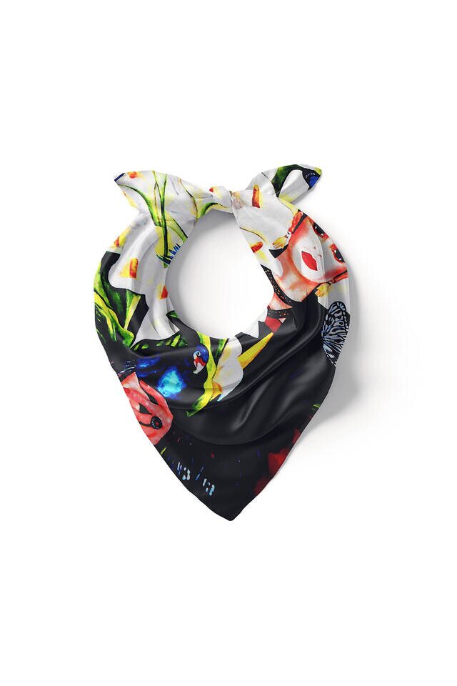 White Frida Silky Pocket Square - 2