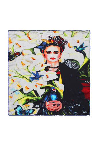 White Frida Silky Pocket Square 