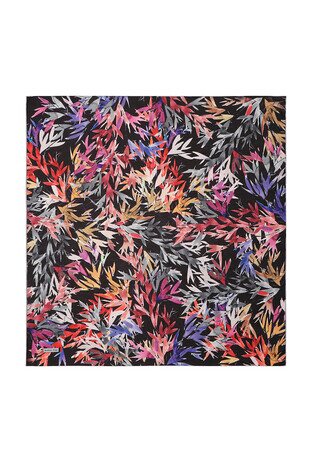 Siyah Yaprak Desen Soft Eşarp 