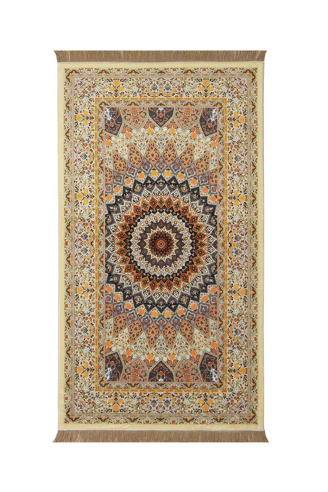 Yellow Bamboo Carpet Prayer Rug - Bursa İpek