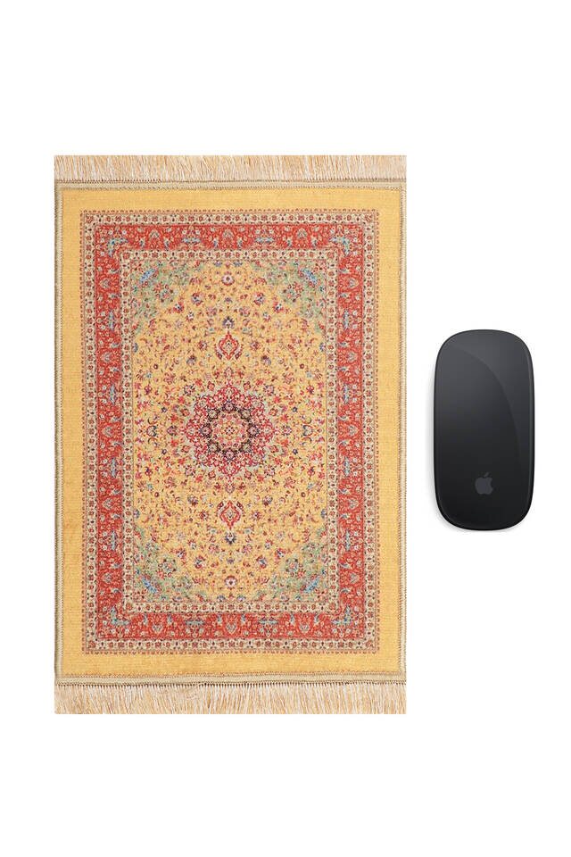 Yellow Decorative Small Carpet Mousepad - 1