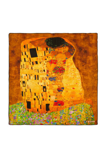 Yellow Kiss Pattern Silk Pocket Square 