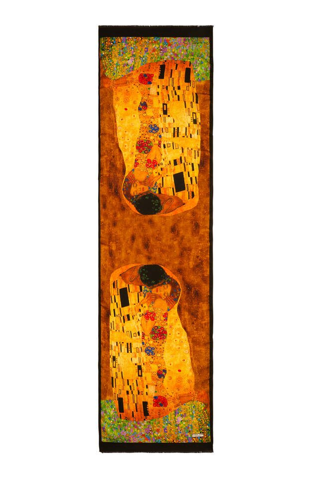 Yellow Kiss Silk Painting Foulard - 5