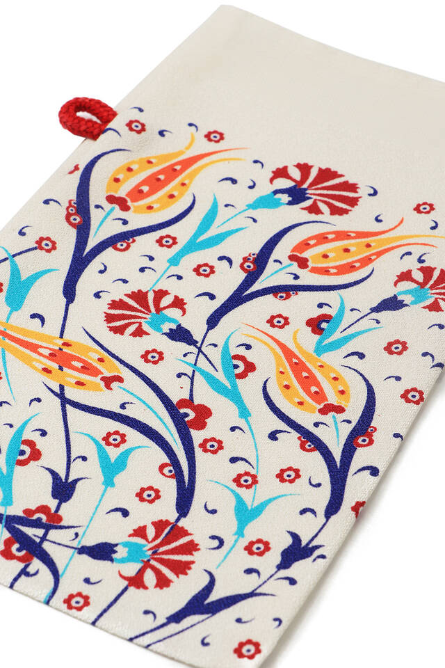 Yellow Red Tulip Pattern Pouch - 3