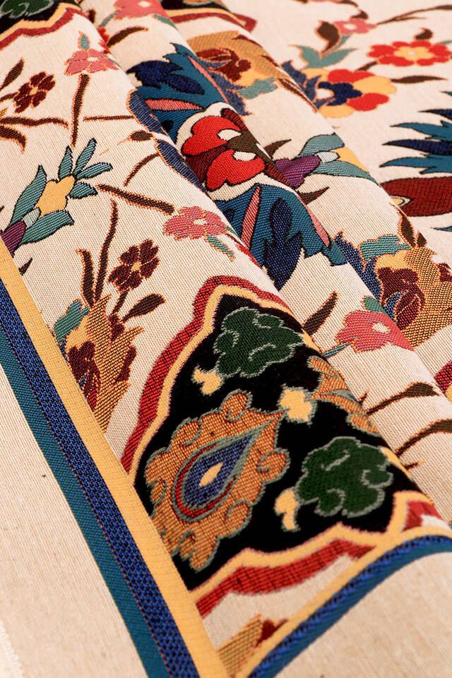 Yellow Tile Pattern Tapestry Prayer Rug - 2