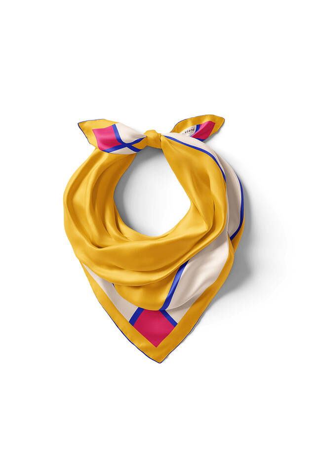 Yellow Wide Bordered Plain Silk Pocket Square - 2