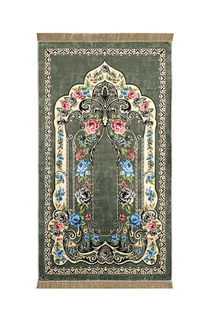 Yeşil Bambu Halı Seccade 