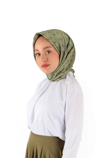 Yeşil Kelebek Monogram Twill İpek Eşarp 