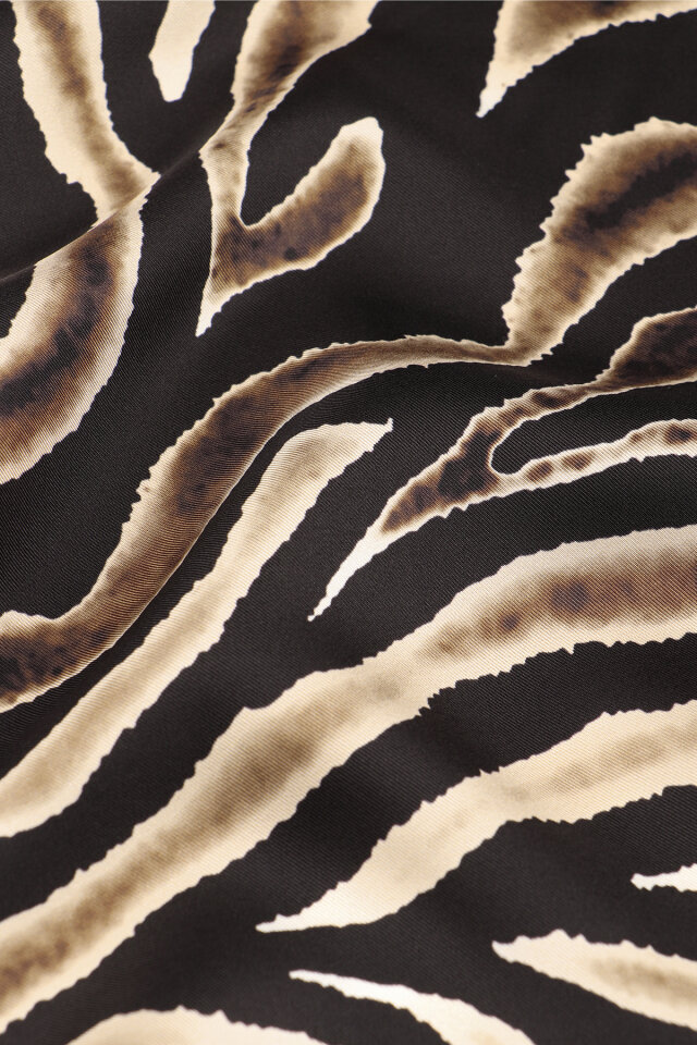 Bakır Zebra Desen Twill İpek Eşarp - 4